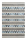5' X 7' Ivory And Blue Abstract Handmade Indoor Outdoor Area Rug