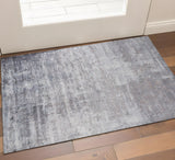 3' X 5' Slate Gray And Dark Gray Abstract Hand Loomed Area Rug