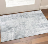 3' X 5' Dark Gray And Light Gray Abstract Hand Loomed Area Rug