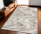 5' X 8' Gray And Tan Abstract Area Rug