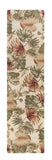 10' Beige Green And Pink Wool Botanical Leaves Hand Tufted Runner Rug