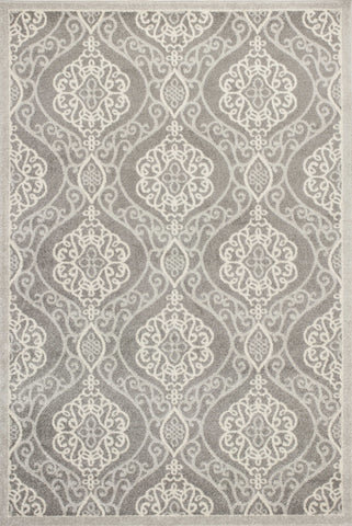 2' X 4' Silver Moroccan Indoor Outdoor Area Rug