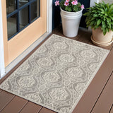 2' X 4' Silver Moroccan Indoor Outdoor Area Rug