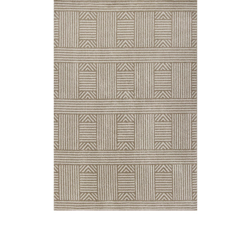 6' X 9' Green And Ivory Indoor Outdoor Area Rug