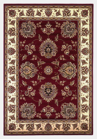 2' X 3' Red And Ivory Floral Medallion Area Rug