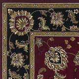 2' X 3' Red Black And Gold Floral Medallion Area Rug