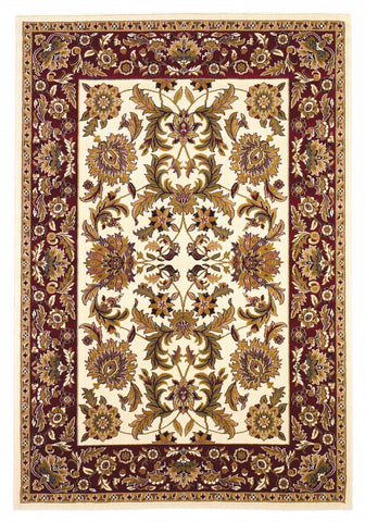 8' X 10' Ivory And Brown Striped Washable Indoor Outdoor Area Rug