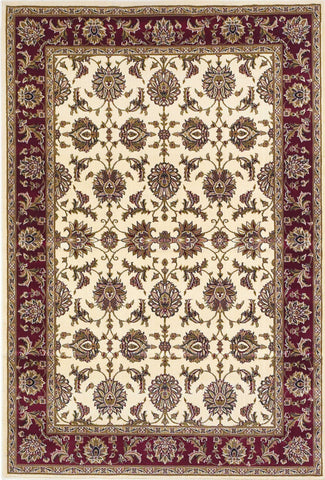 2' X 3' Red And Ivory Area Rug