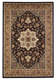 2' X 3' Beige And Black Floral Medallion Area Rug