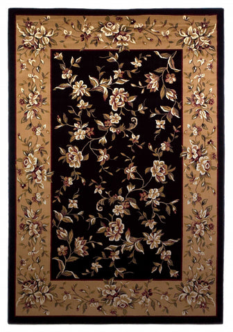 8' X 10' Artichoke Green Gray And Ivory Oriental Washable Indoor Outdoor Area Rug