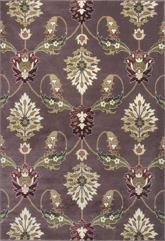2' X 3' Plum And White Floral Area Rug