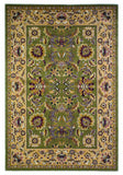 2' X 3' Green Taupe And Ivory Floral Medallion Area Rug