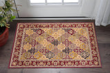 2' X 3' Red Orange And Black Quatrefoil Area Rug
