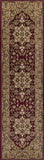 2' X 3' Red And Beige Floral Medallion Area Rug