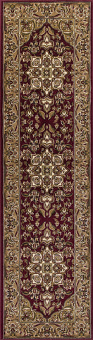 2' X 3' Red And Beige Floral Medallion Area Rug