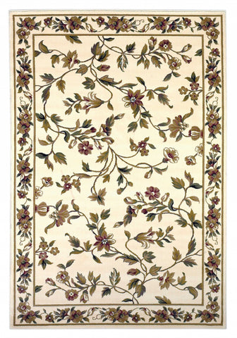 8' X 10' Taupe Beige And Gray Quatrefoil Washable Indoor Outdoor Area Rug
