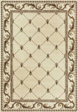 2' X 3' Ivory And Brown Floral Vines Area Rug