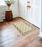 2' X 3' Ivory And Brown Floral Vines Area Rug