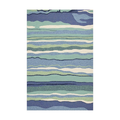 8' X 10' Gray And Off White Abstract Washable Indoor Outdoor Area Rug