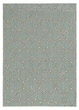 2' X 3' Green and Ivory Hand Hooked Area Rug