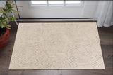 2' X 4' Sand And Beige Wool Geometric Hand Tufted Area Rug