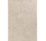 2' X 4' Sand And Beige Wool Geometric Hand Tufted Area Rug