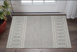 2' X 4' Gray And Ivory Wool Geometric Hand Tufted Area Rug