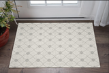 2' X 4' Ivory And Gray Wool Ogee Hand Tufted Area Rug