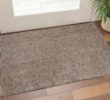 2' X 4' Beige And Brown Abstract Shag Hand Woven Area Rug