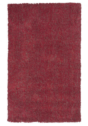2' X 4' Red Shag Hand Woven Area Rug