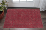 2' X 4' Red Shag Hand Woven Area Rug