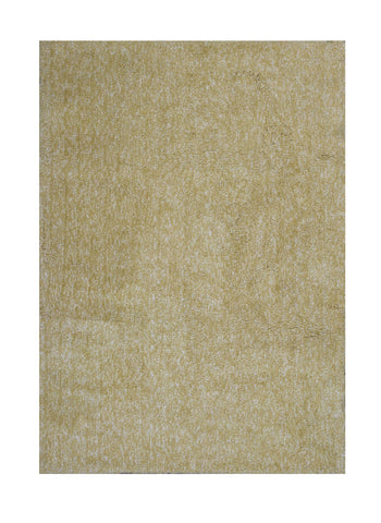 2' X 4' Yellow Shag Hand Woven Area Rug