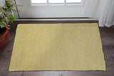 2' X 4' Canary Yellow Shag Hand Woven Area Rug