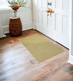 2' X 4' Canary Yellow Shag Hand Woven Area Rug