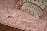 2' X 4' Pink Shag Hand Woven Area Rug
