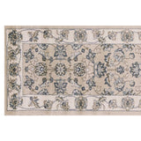 8' Beige And Ivory Floral Medallion Runner Rug