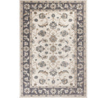 3' X 5' Gray And Ivory Floral Medallion Area Rug
