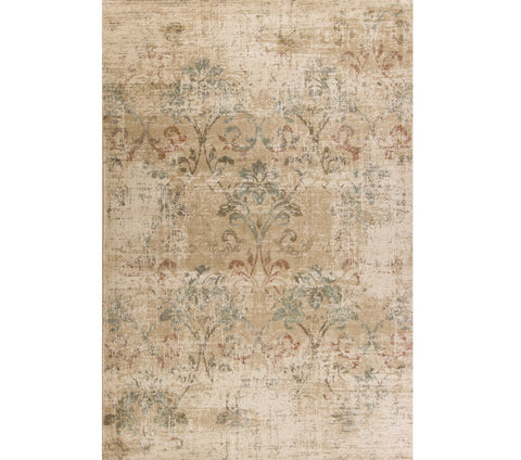 3' X 5' Champagne And Beige Damask Area Rug