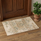 3' X 5' Champagne And Beige Damask Area Rug