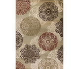 3' X 5' Sage Brown And Ivory Floral Medallion Area Rug