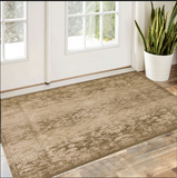 3' X 5' Beige And Tan Floral Medallion Area Rug