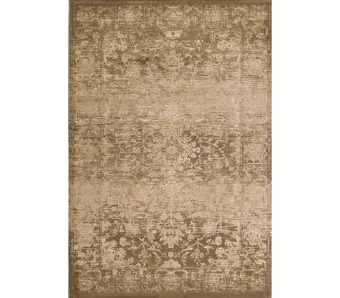 3' X 5' Beige And Tan Floral Medallion Area Rug