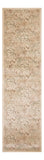 7' Ivory And Brown Floral Medallion Runner Rug