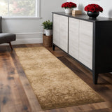 8' Beige And Tan Floral Medallion Runner Rug