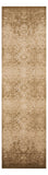 8' Beige And Tan Floral Medallion Runner Rug