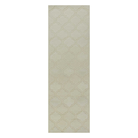2' X 4' Gray And Ivory Wool Geometric Hand Tufted Area Rug