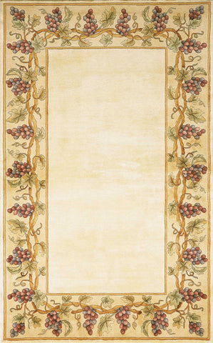 2' X 3' Ivory Wool Floral Hand Tufted Area Rug