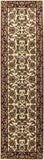 8' Ivory Red And Orange Floral Medallion Runner Rug