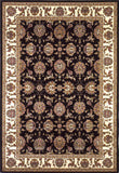 3' X 5' Black And Ivory Floral Area Rug