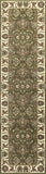 8' Green And Ivory Floral Runner Rug